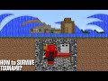 HOW to SURVIVE a TSUNAMI in Minecraft ? BEDROCK BUNKER vs TSUNAMI !