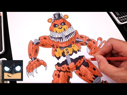 How To Draw Nightmare Freddy FNAF Draw & Color Tutorial (Step by Step)