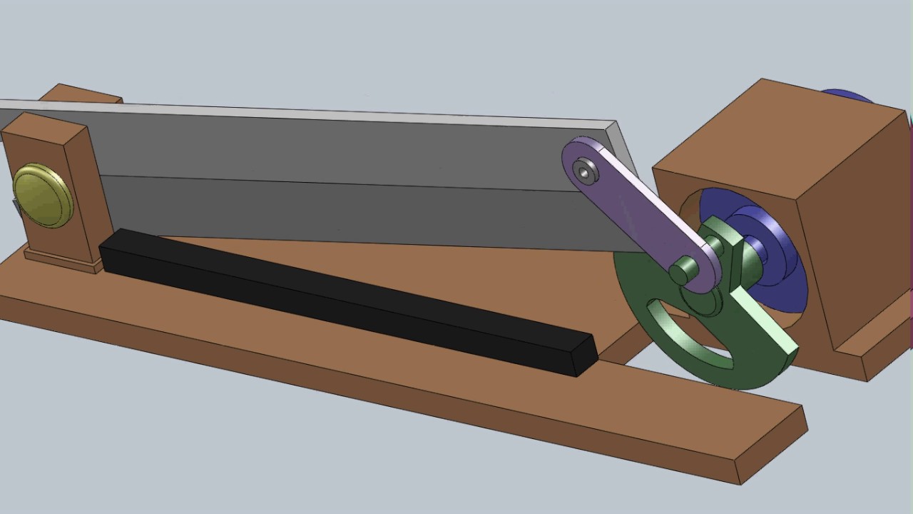 Crank and rod mechanism for paper cutter YouTube