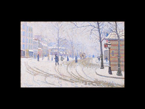 【日めくり３分間名画の旅】265枚目 シニャック「パリ、クリシー大通りの雪景色」