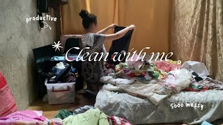 Clean our bedroom with me🧹| Changing curtains and bed sheets |  Back to Province 🍃