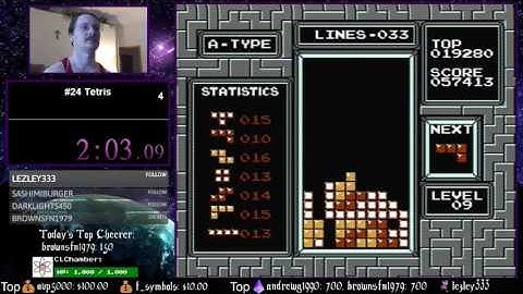 #24 NES Tetris 100 Lines 5:32.733