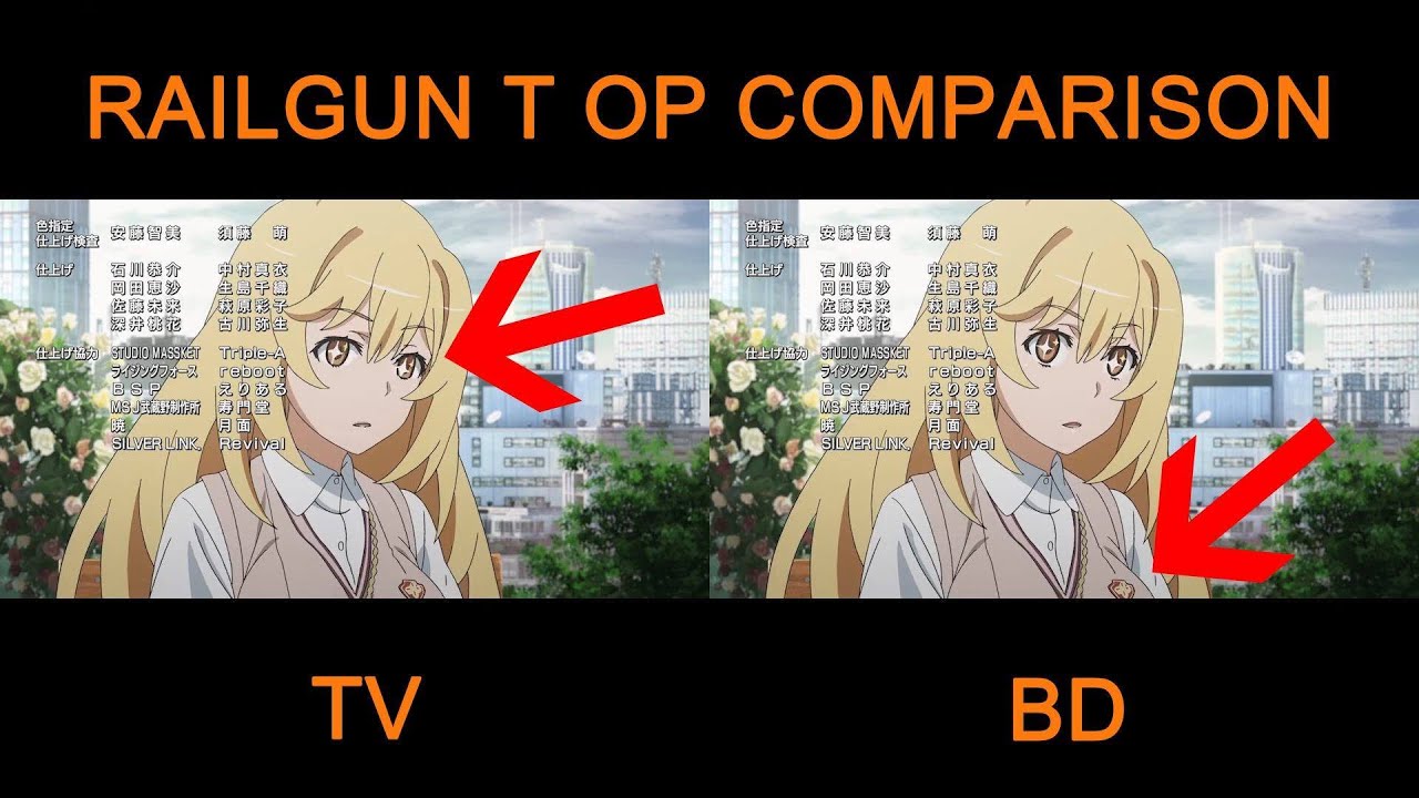 Vs Tv Railgun T Op Comparison とある科学の超電磁砲 比較 Youtube