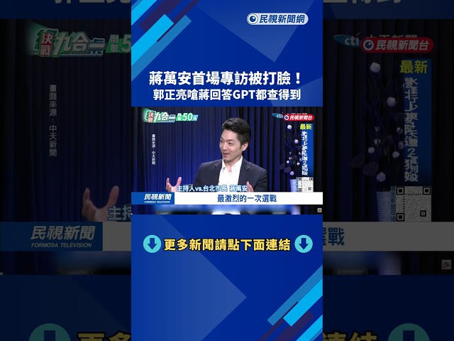 蔣萬安首場專訪"被打臉" 郭正亮嗆:你的回答GPT都查得到－民視台語新聞
