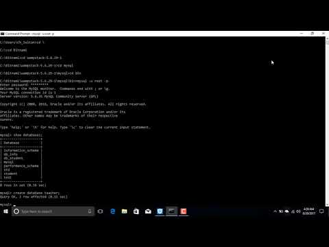 how to create database &  table in mysql command line [easy method ]