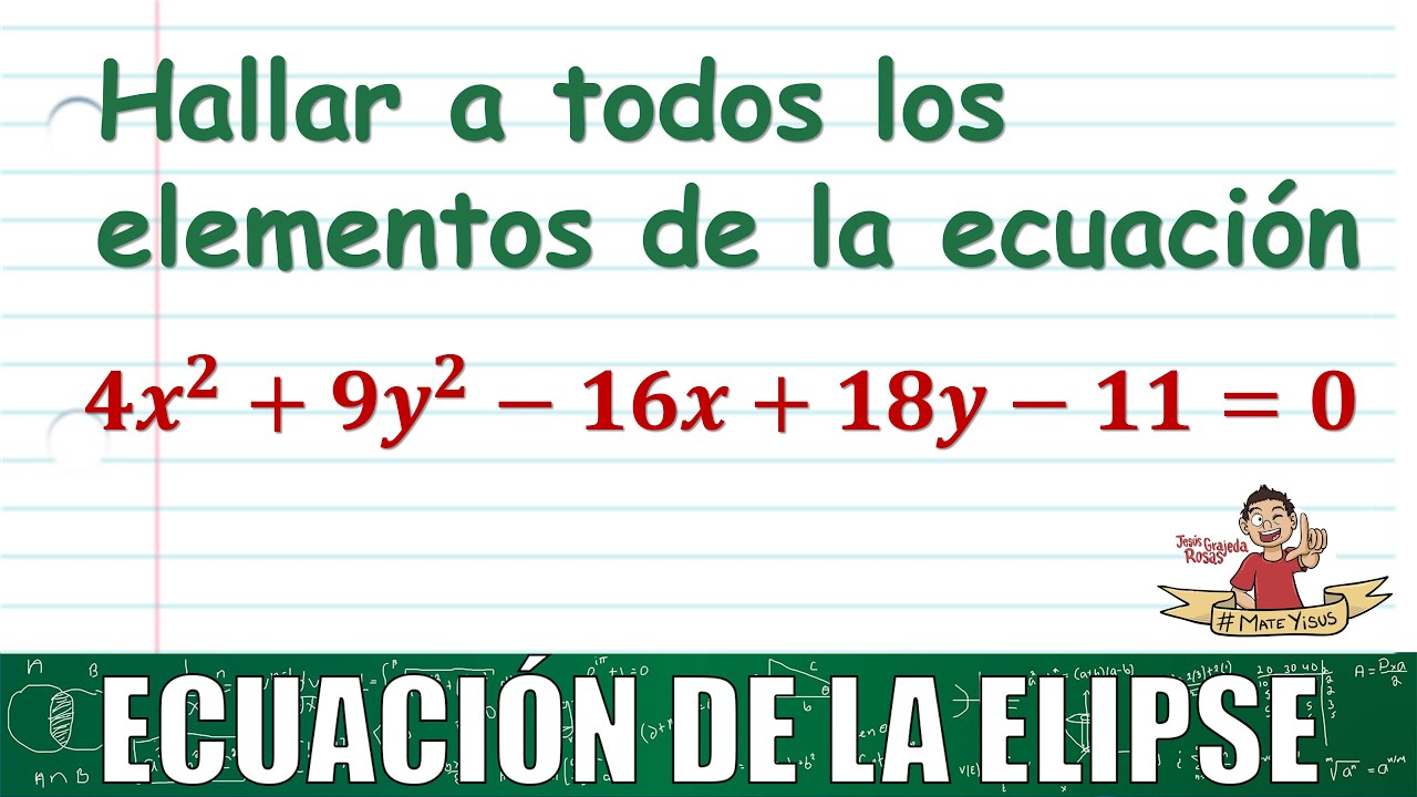 64. Encontrar a todos los elementos de una elipse cuando te dan su ecuación general. Ejemplo 2