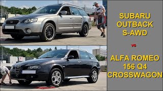SLIP TEST - Subaru Outback III S-AWD vs Alfa Romeo156 Crosswagon Q4  - @4x4.tests.on.rollers