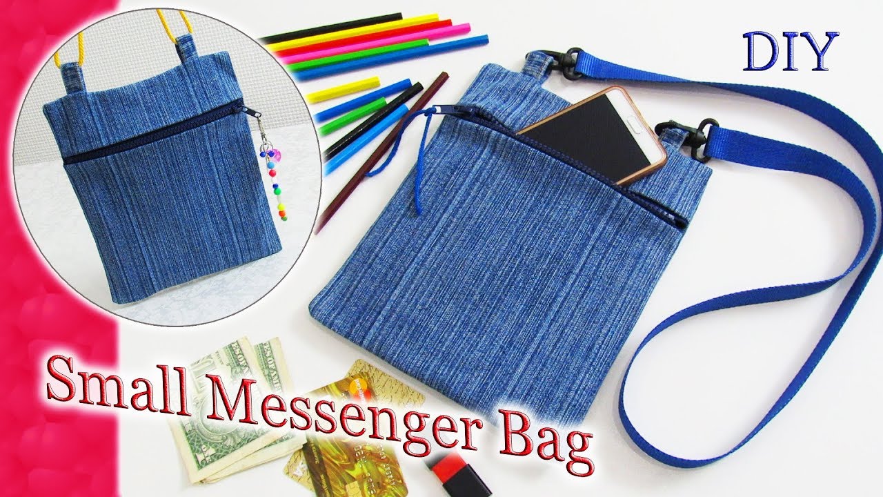 DIY Jeans Crossbody Bag Purse Recycling - How To Sew Hand Belt Bag