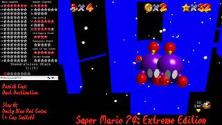 SM74EE: Vanish Cap - Dust Destination (Savestateless)
0:00 - Star 1
0:41 - Star 2
1:06 - Star 3
1:27 - Star 4
2:26 - Star 5
3:09 - Star 6 (Reds + Vanish Cap)
Not a bad level, the blue fog can be a little annoying though. Star 2 can be made a lot easier with the triple jump strat. SM74EE: Vanish Cap - Dust Destination (Savestateless)