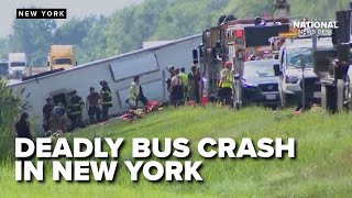 At least 5 people killed, nearly 25 hurt in New York bus crash: state police