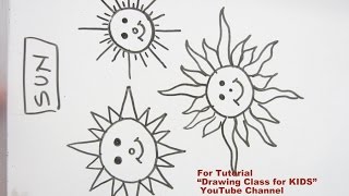 How to Draw- Tips for Drawing SUN Step by Step Tutorial for Kids