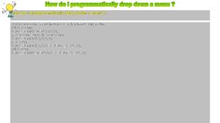 How to : How do i programmatically drop down a menu ?