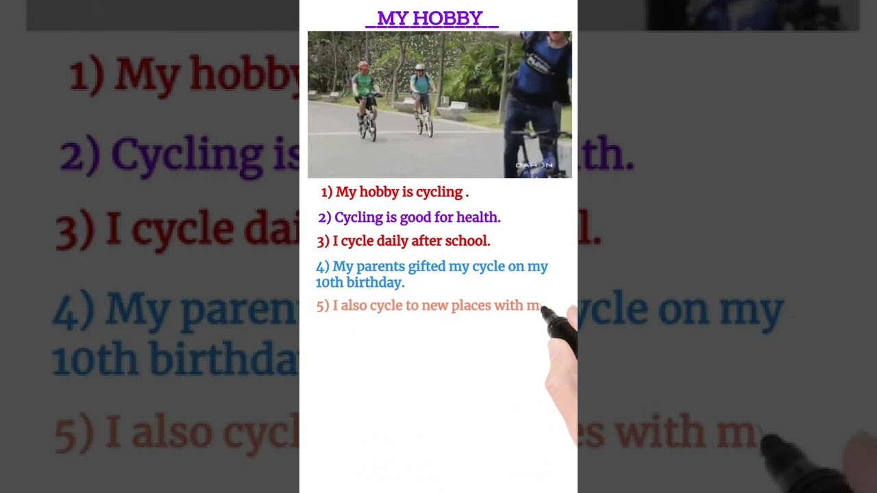 MY Hobby Cycling ||10 lines on my Hobby in English essay