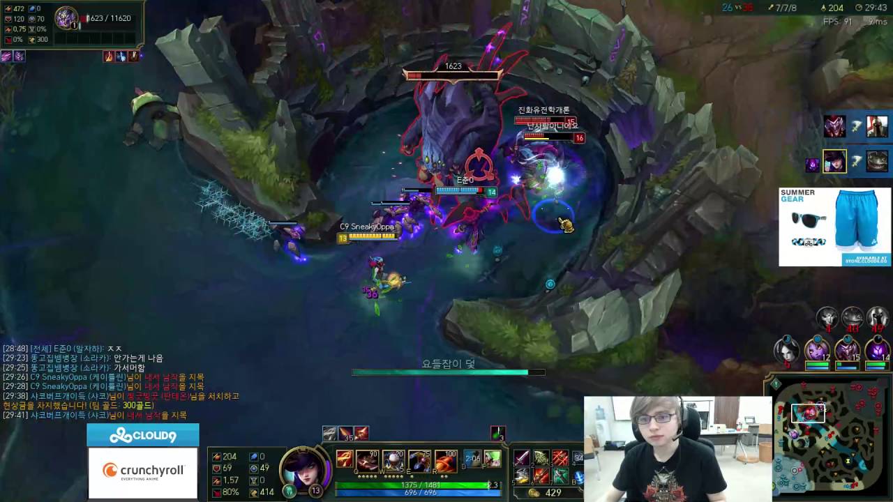C9 Sneaky WTF 2 Kennens? Korea Solo Queue