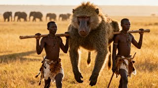 Discover Hadzabe Wild Hunt and Cooking | monkey eating tribe