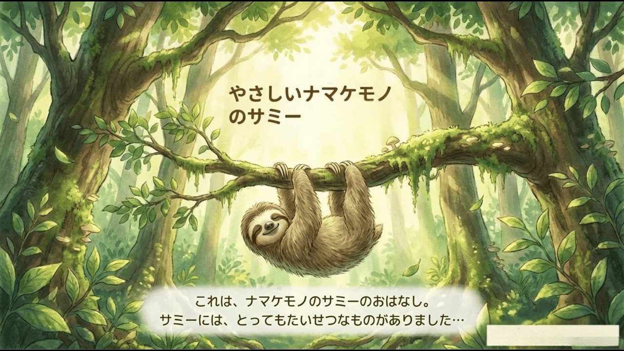 【読み聞かせ】やさしいナマケモノのサミー｜「優しさ」が自分に返ってくる魔法のお話