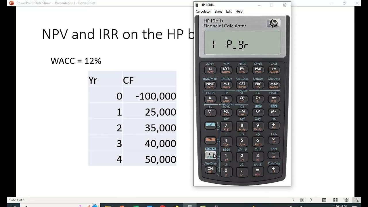 NPV and IRR on the HP bii Plus Calculator YouTube