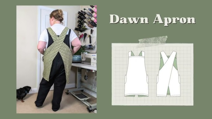 Cross Back Apron Pattern XS-3XL, Criss Cross Apron, Pinafore Apron