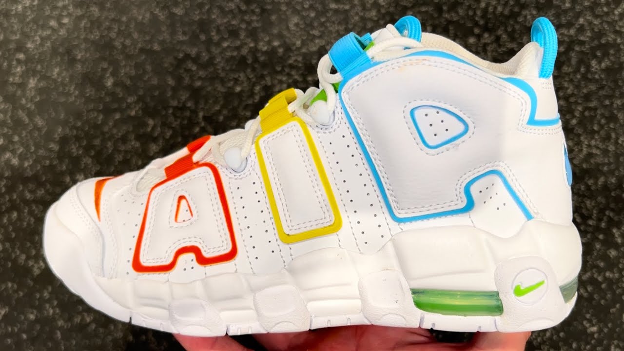 Nike Air More Uptempo White Multicolor Shoes - YouTube