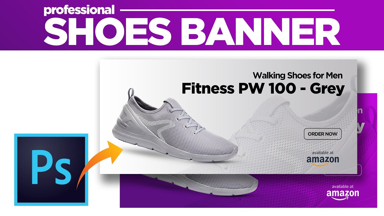 E-Commerce Shoes Banner Design in Photoshop | E-Commerce Banner Trend ...
