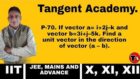 P-70. If vector a= i+2j-k & vector b=3i+j-5k. Find a unit vector in the direction of vector (a – b).