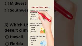 USA Weather Quiz! Only Geniuses Get 7/7! #shorts