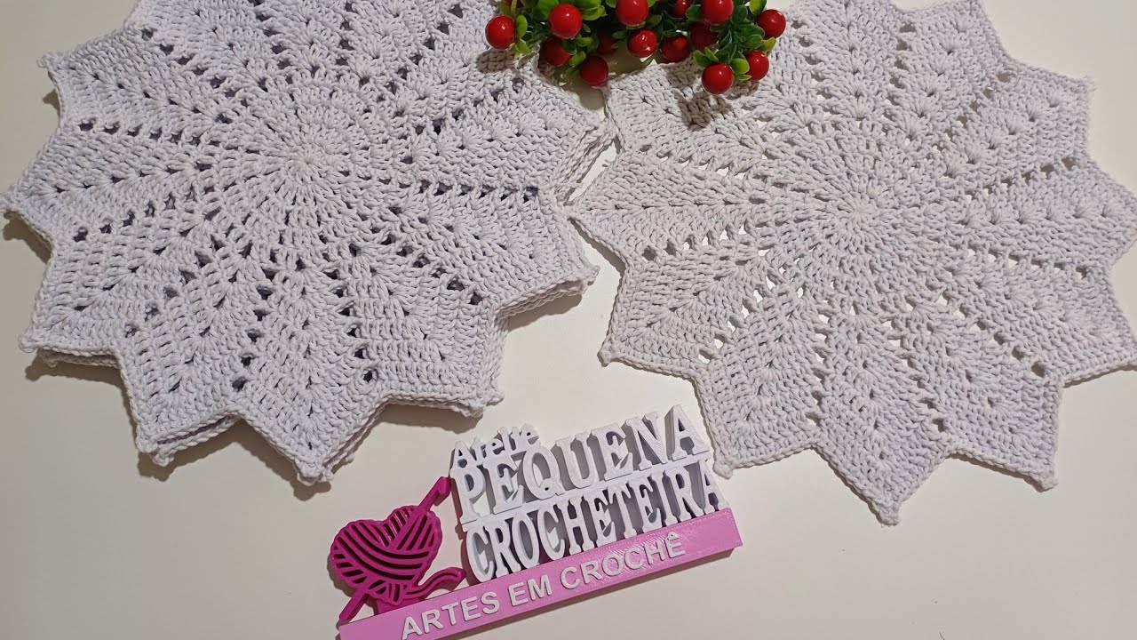 PRIMEIRA VEZ QUE FIZ ESSE MODELO!😍#crochet#crochê#sousplatdecrochê#produçãoemcrochê