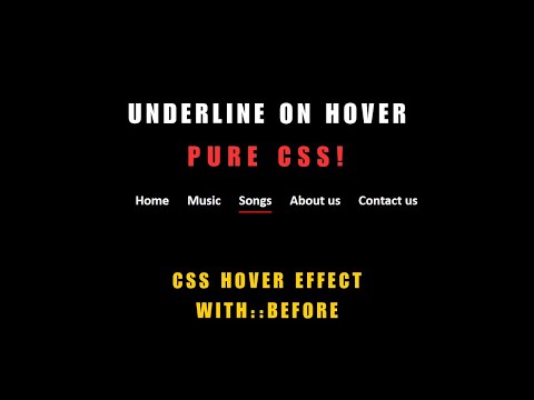 🔥 Amazing CSS Underline Hover Effect Using:: before | CSS Menu Hover Animation Tutorial