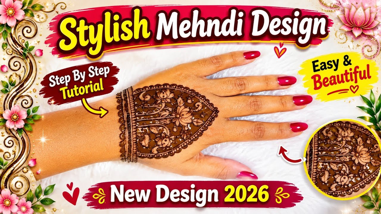 Stylish Mehndi Design 2026 | Easy & Beautiful Back Hand Mehndi Design 