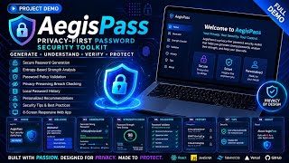 AegisPass 🔐 | Password Security Toolkit Built with React & Web Crypto API Guide