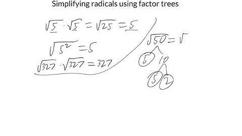 Simplifying radicals using factor trees