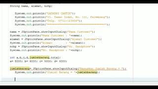 Membuat Struk Belanja Menggunakan Logika IF di netbeans
