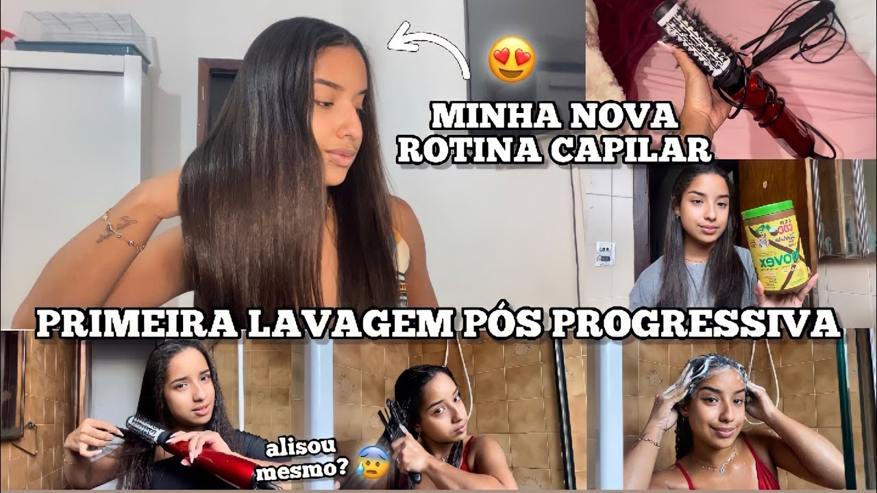 MINHA NOVA ROTINA CAPILAR COM O LISO 🩷 | 1ª LAVAGEM PÓS PROGRESSIVA | ALISOU MESMO?