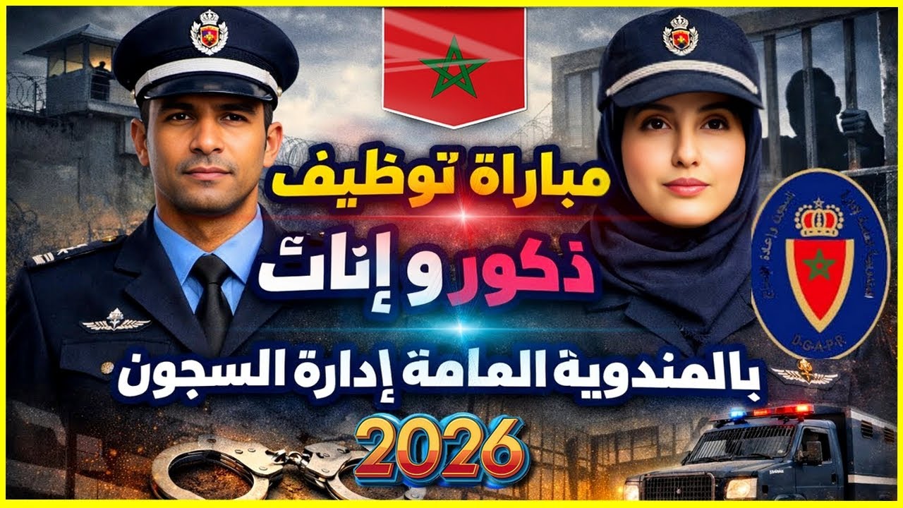 مبــاراة توظيف 1620 مراقب مساعد من الدرجة الثانية ذكور و اناث بإدارة السجون 2026