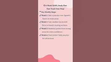 4-Week TOEFL Study Plan: Fast-Track Your Preparation!