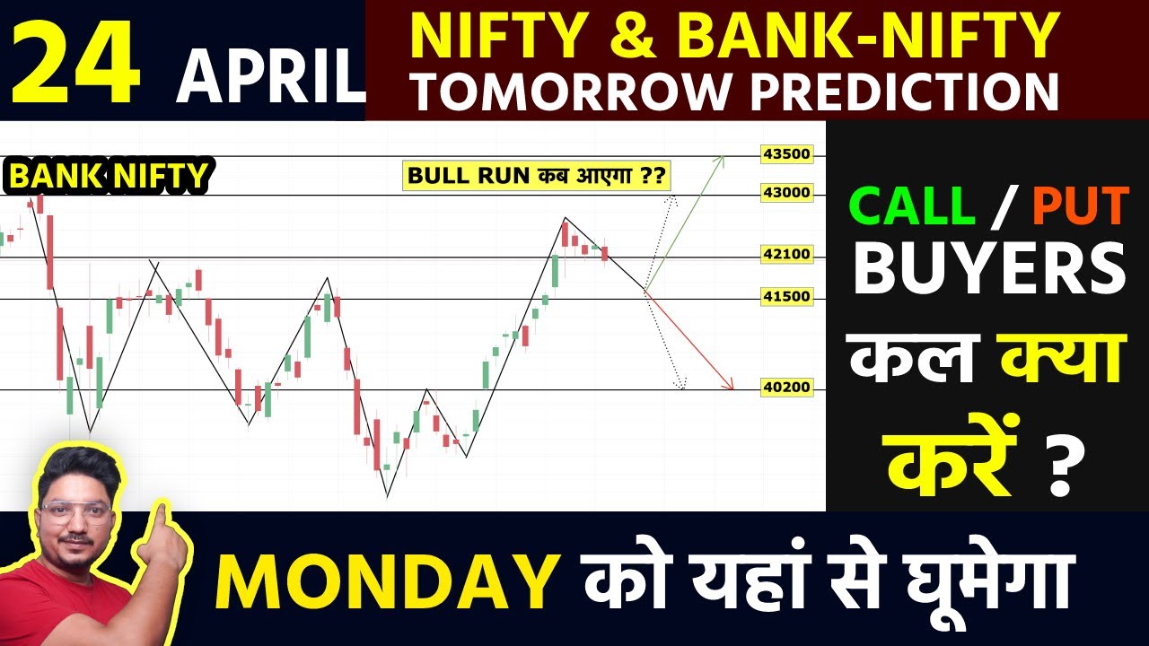 Nifty Bank Nifty Tomorrow Prediction 24 APRIL MONDAY - Bank Nifty Analysis - Options For Tomorrow