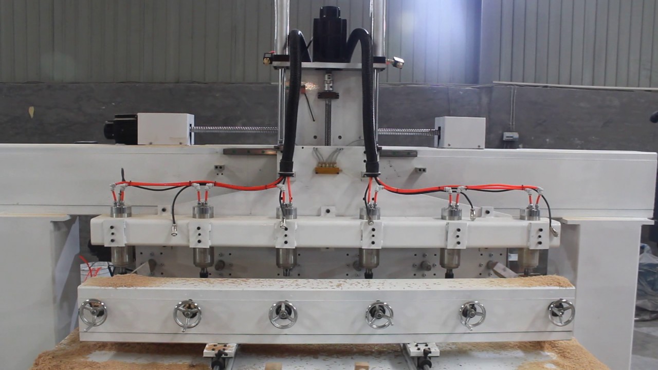 6 Head Router Router 6 heads cnc router - YouTube