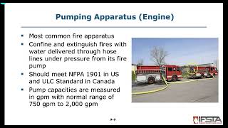 FTC 101 Chapter 9: Fire and Emergency Services Apparatus, Equipment, Facilities
