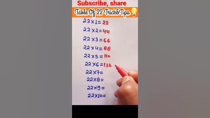 🤩22 का पहाड़ा TableTrick Of 22#youtubeshorts #trending #shortvideo #shorts #table #viralvideo