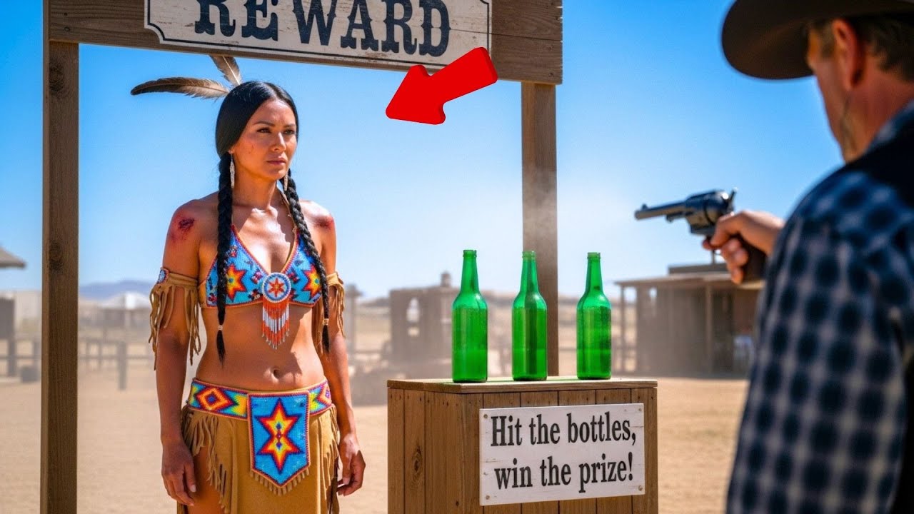 “If You Hit All These Bottles, You’ll Win an Apache Girl”—The Cowboy Accepted the Challenge And...