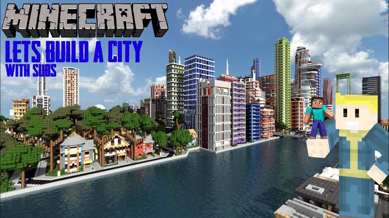 Minecraft Lets Build A City ( Come Join ) Ep 1 - YouTube