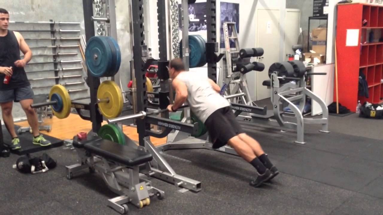 Round 1 Chestelevated Barbell Pushups YouTube