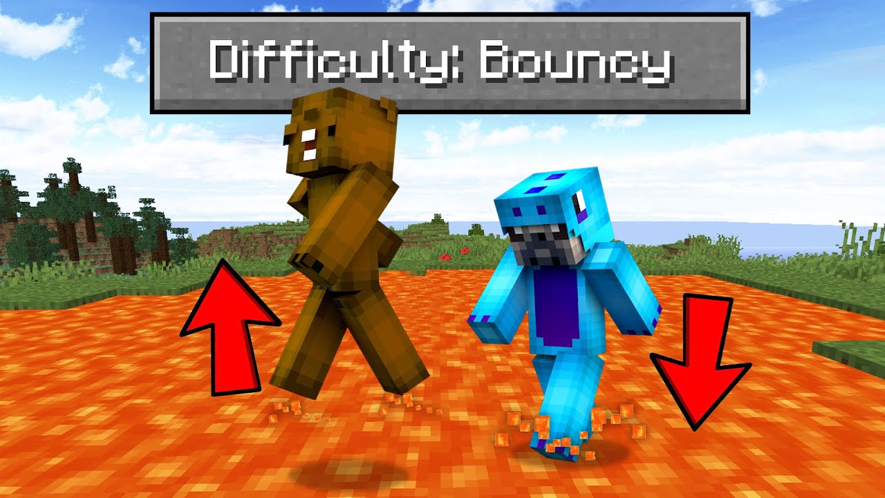 So I added a "bouncy" difficulty to minecraft...