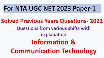 2022 PYQs Solution Paper 1| Dr Triptii | Paper 1 NTA UGC NET 2023 |Global Online | ICT