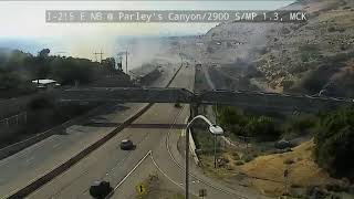 Fire actively burning near I-80, I-215 interchange on east side of Salt Lake
