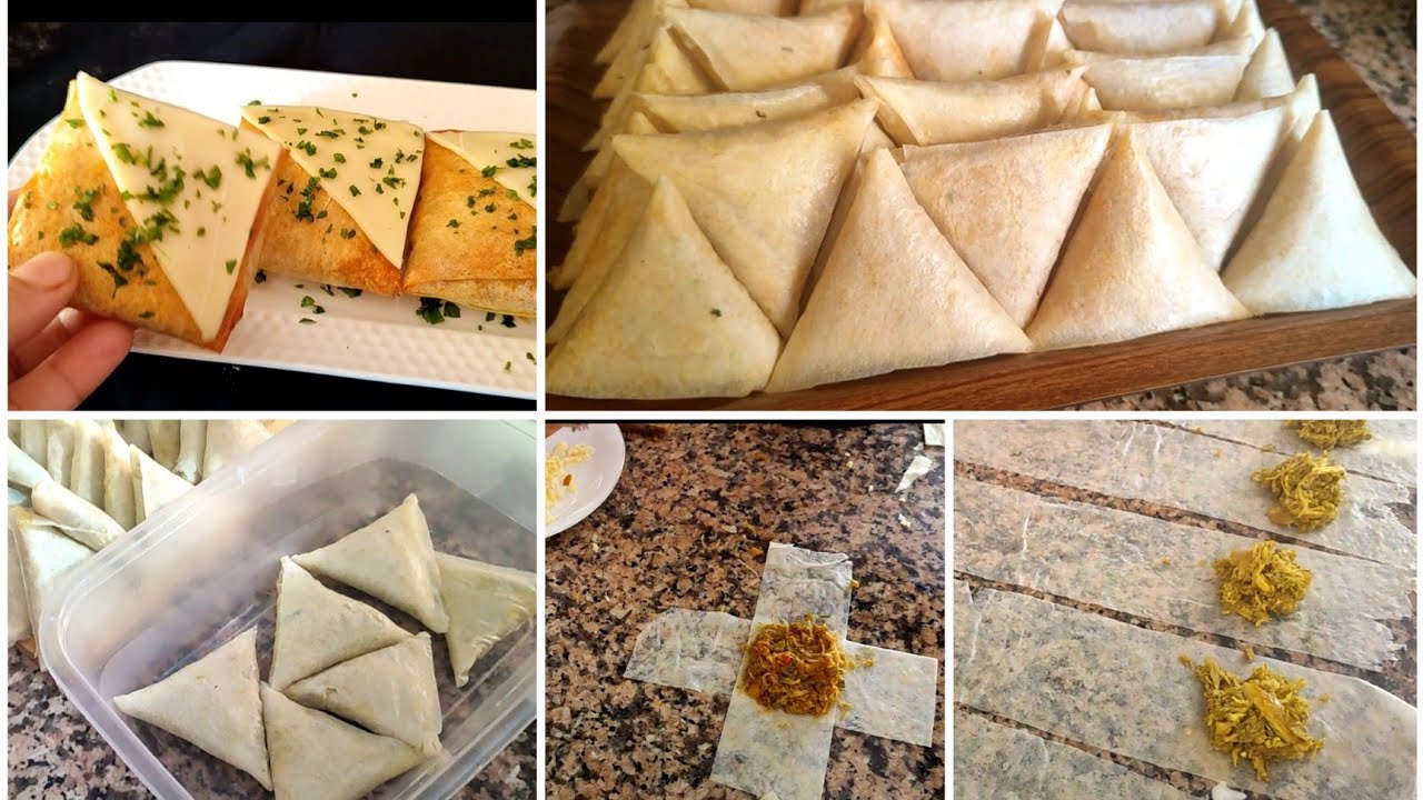 بريوات الدجاج التقليدين شهوة منهم وبسطيلات بالخضر  مع طريقة الاحتفاض في المجمد وطريقة الطهي في الفرن