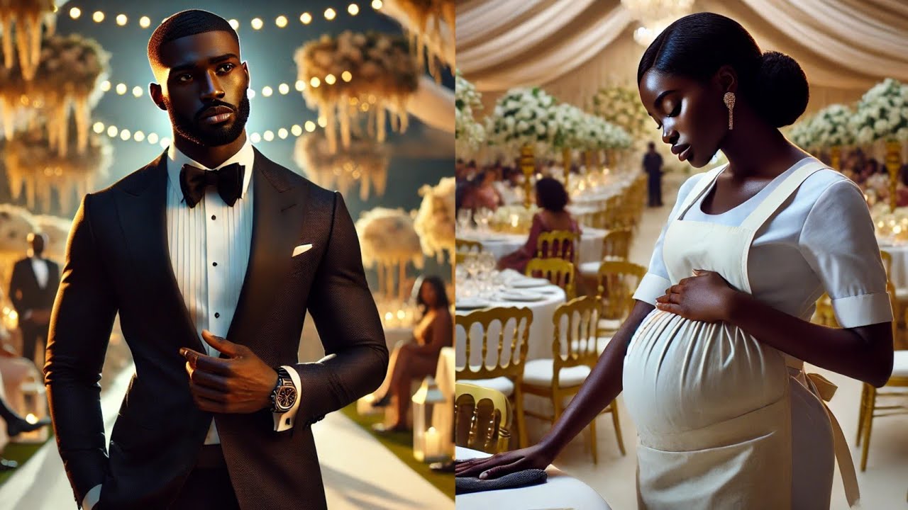 A MILLIONAIRE SAW HIS PREGNANT EX WIFE CLEANING TABLES AT HIS WEDDING RECEPTION WHAT HE DID NEXT...