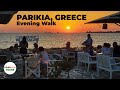 Parikia, Greece Evening Walk - Island of Paros - 4K with Captions