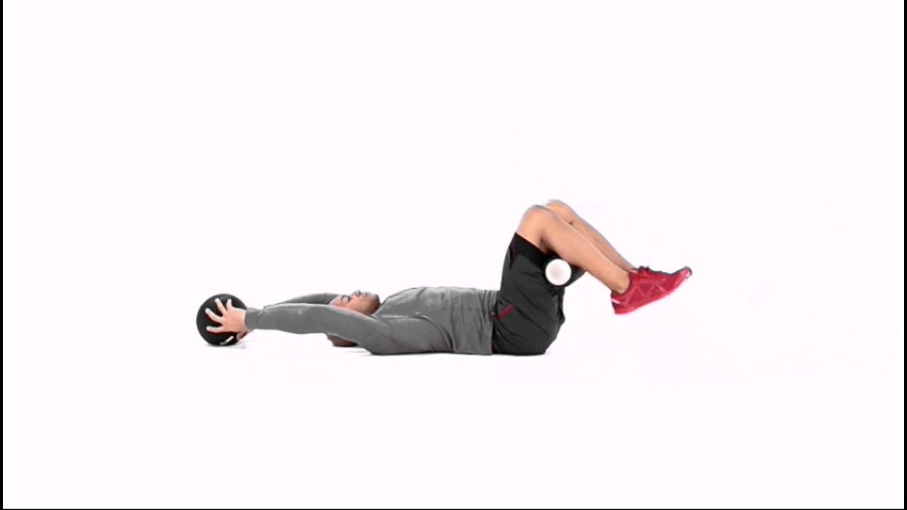 Foam Roller Reverse Crunch with Medicine Ball Exercise YouTube