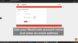 Mobicode Signing Up To The Helpdesk